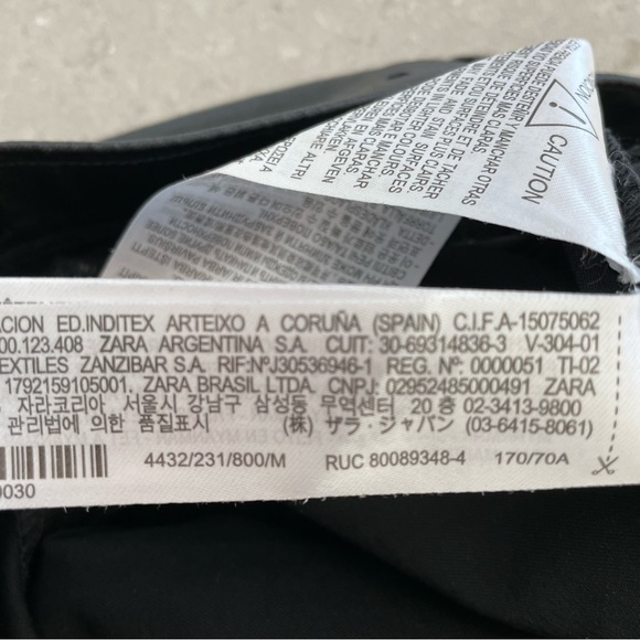 ZARA | Black High Waist Waxed Effect Leggings, Size M - Picture 4 of 4